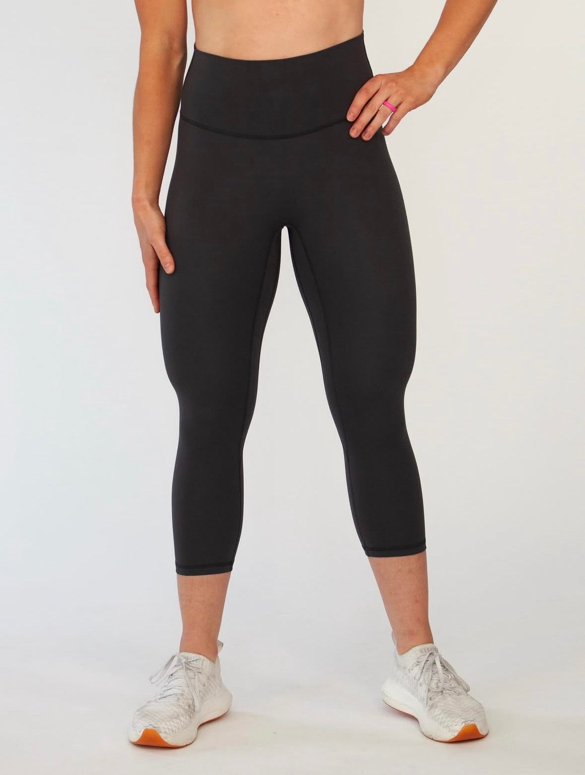 High Rise Crop Leggings 21”- Black