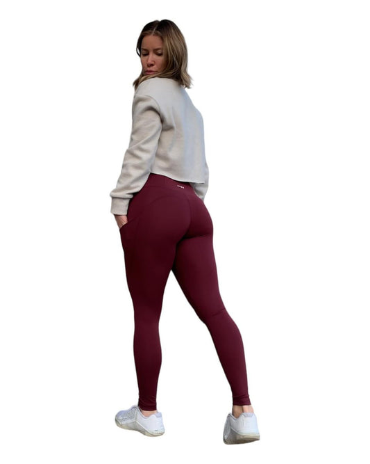 Intensity High Rise Leggings- Burgundy