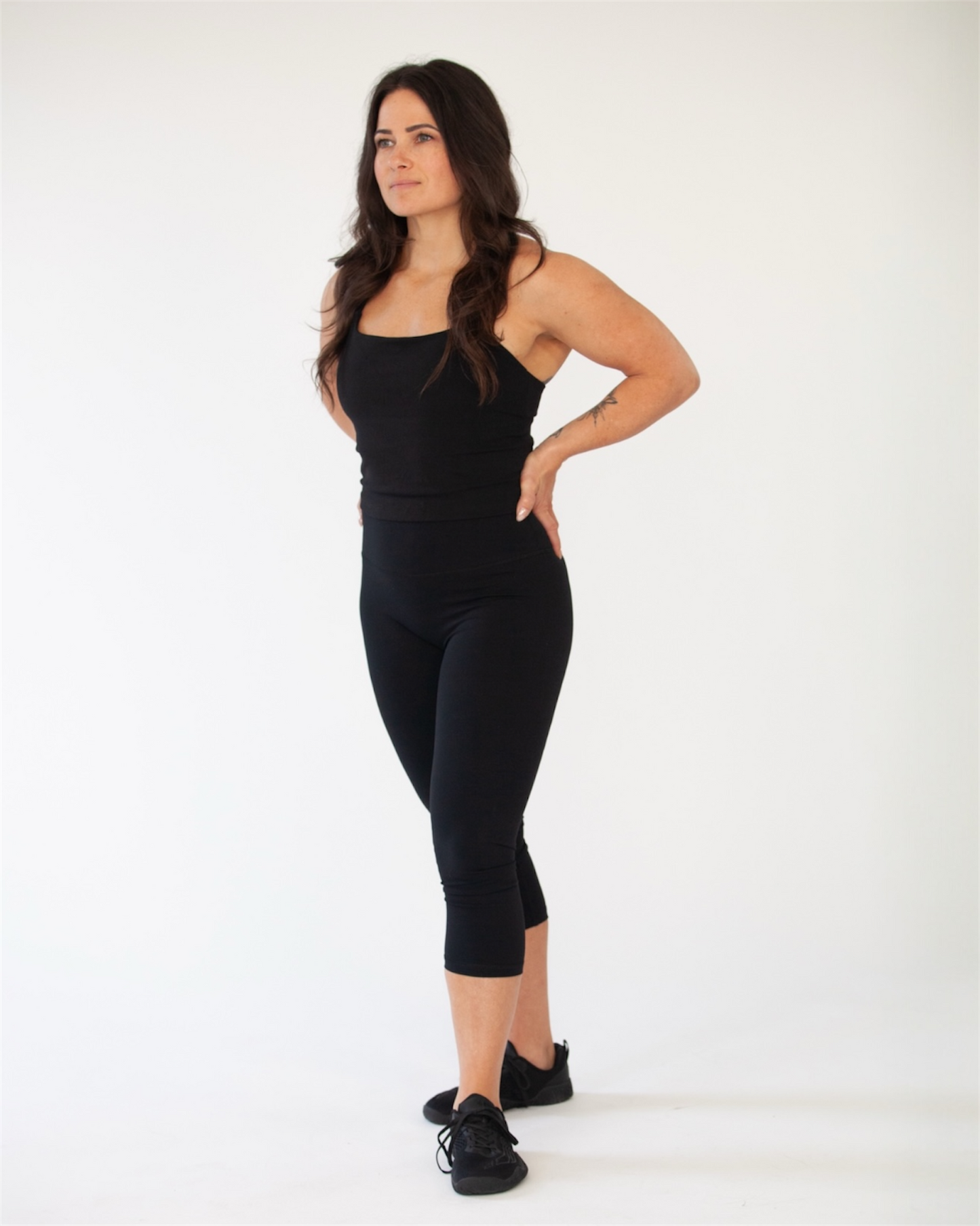 High Rise Crop Leggings 21”- Black