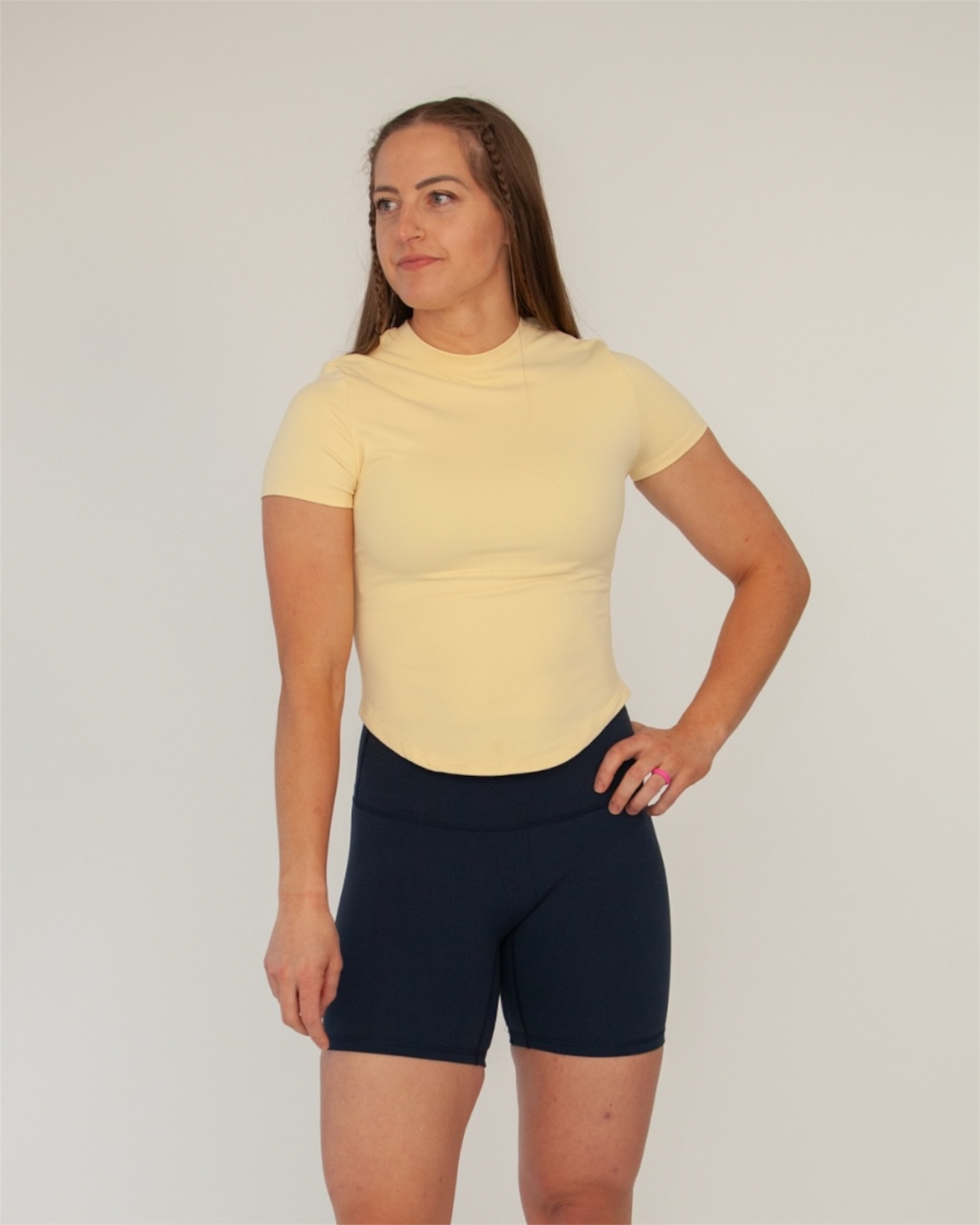 Sculpt Tee- Lemon Cream