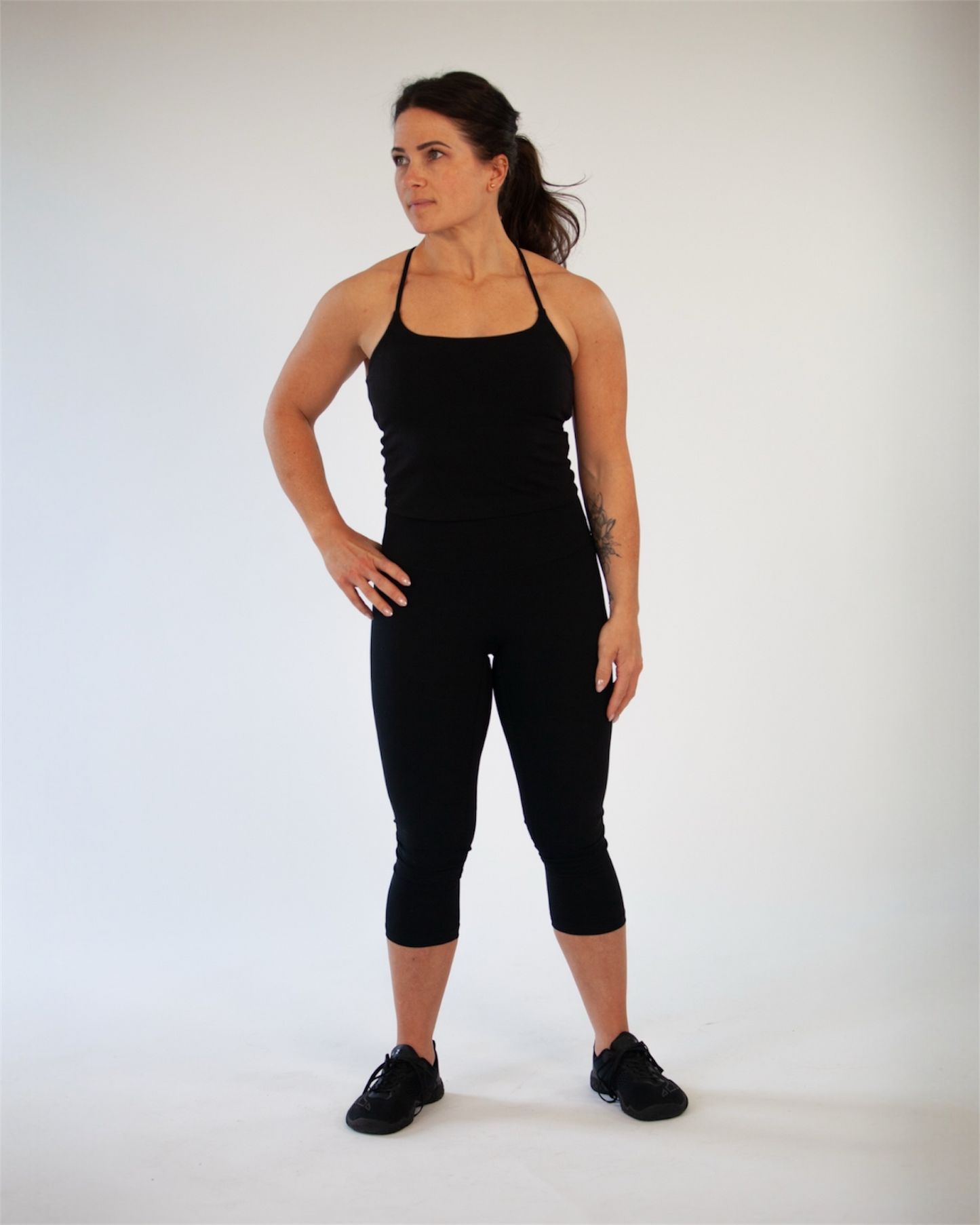 High Rise Crop Leggings 21”- Black