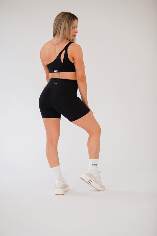 6” Ribbed Shorts- Black