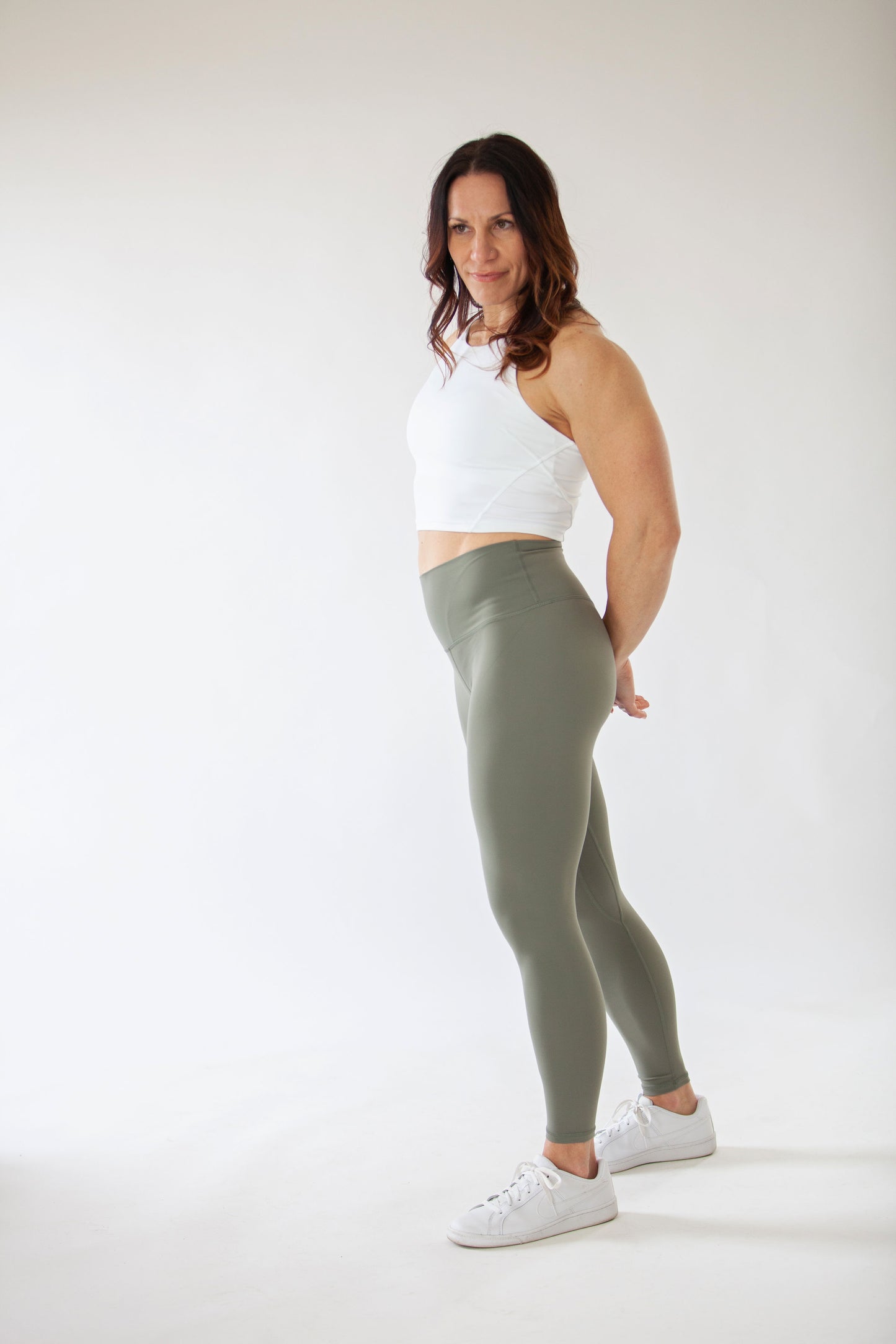 High Rise Leggings -Army