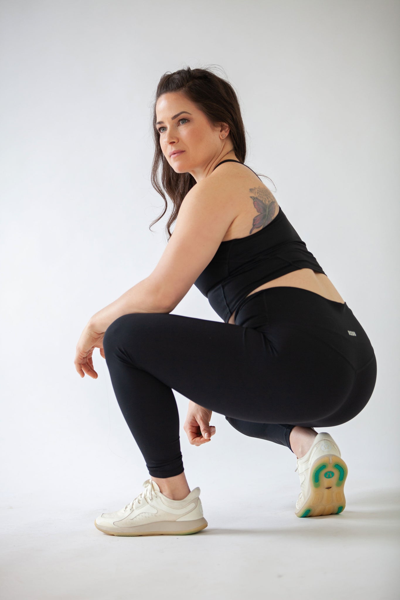 Threadbare Fitness gym leggings with stitch detail in black